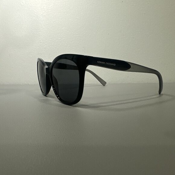 Armani Exchange 0AX4094S 81588G Woman Sunglasses Shiny Black Frame, Grey main image 4